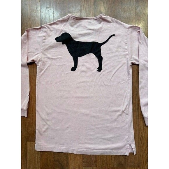 Victoria's Secret PINK Women's S Long Sleeve Shirt Dog Light Pink Strappy V-Neck - Picture 3 of 15